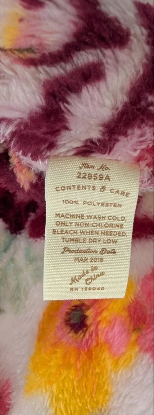 Matilda Jane 1 Std. Pillow Sham  Fleece Soft Floral Once Upon A Time Pink Ruffle
